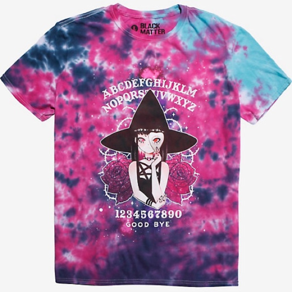 Anime Witch Tie Dye Graphic T Shirt